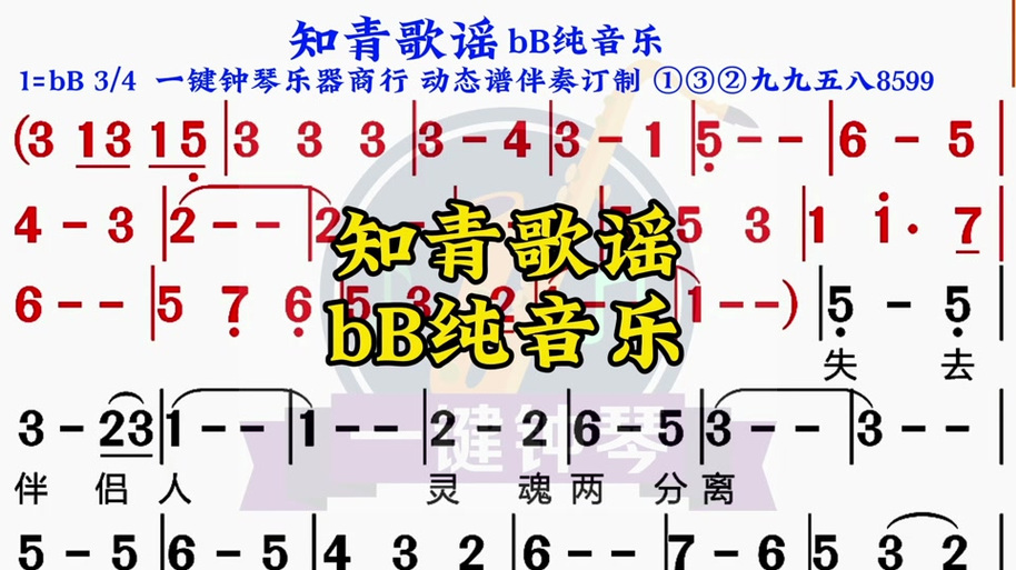 《知青悲歌》简谱教唱视频