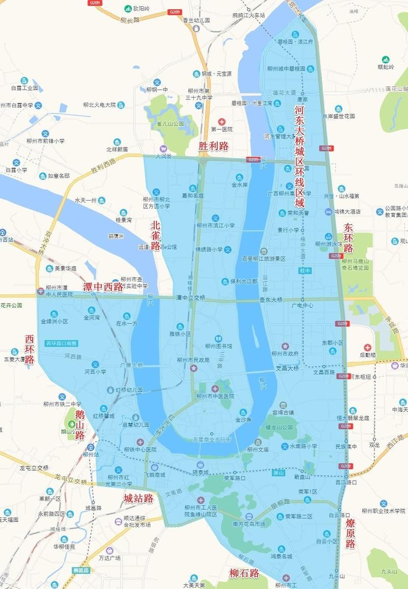 柳州市区货车限行区域地图