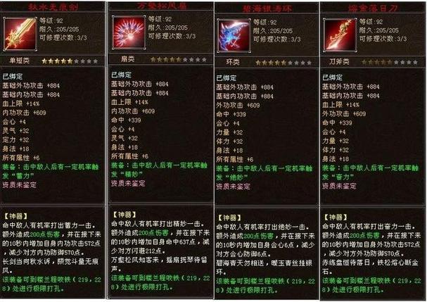 天龙八部92神器外观