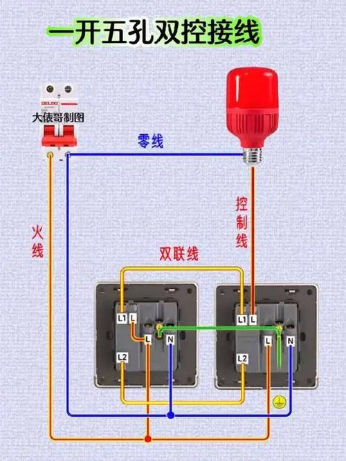 一开五孔接线示意图