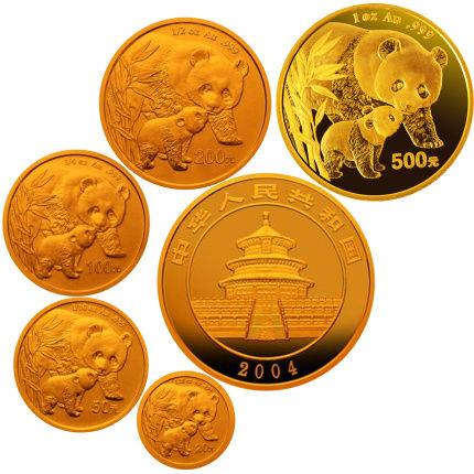 2004年熊猫金银币套装