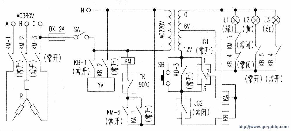 380V全自动开水器电路图