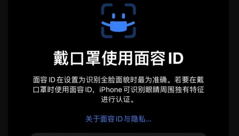 苹果设置戴口罩解锁