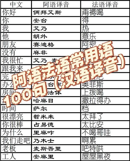 法语转换中文