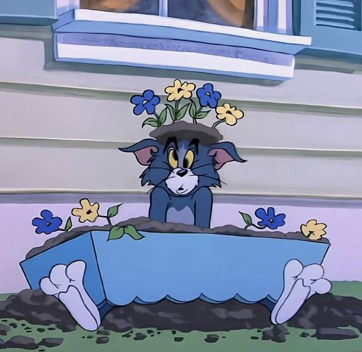 猫和老鼠汤姆猫拿着平底锅