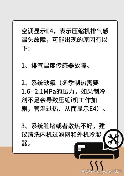 空调显示e4是什么原因