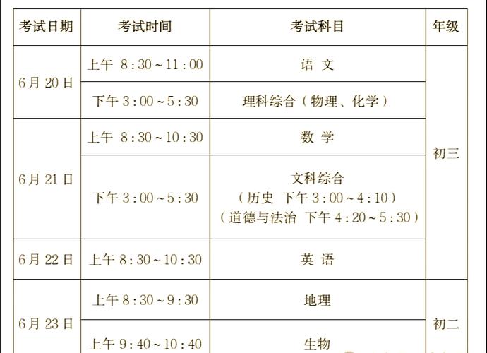 2021年中考日期是几号