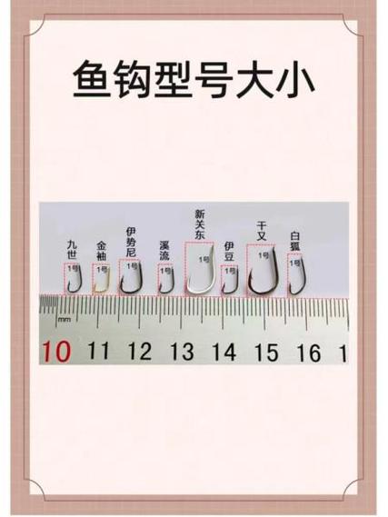 丸世鱼钩型号尺寸一览表