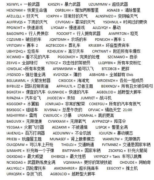 侠盗飞车电脑版作弊码大全