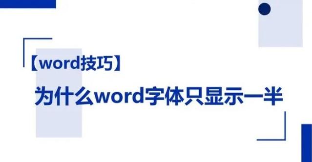 为什么word字显示一半