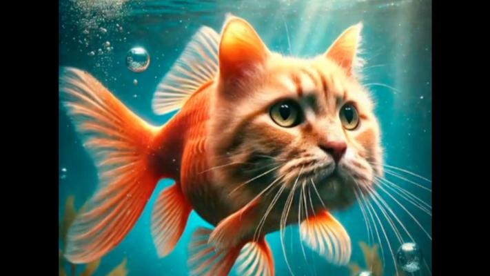 小鱼和小猫的情侣头像