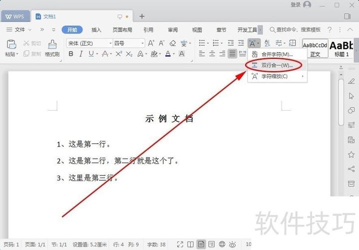 wps双行合一