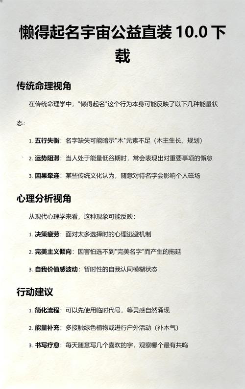 懒得起名字公益版直装
