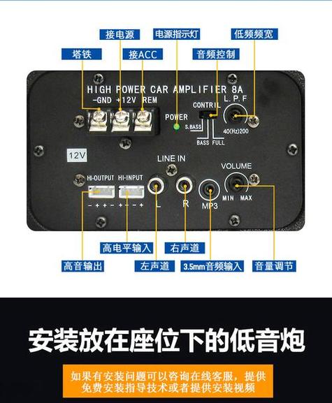 重低音炮怎么连接功放