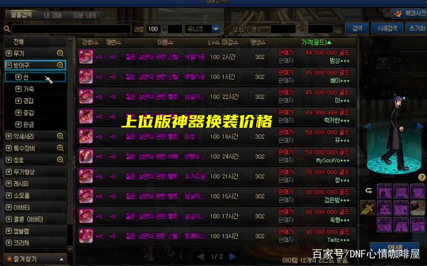 dnf韩服金币比例游戏截图
