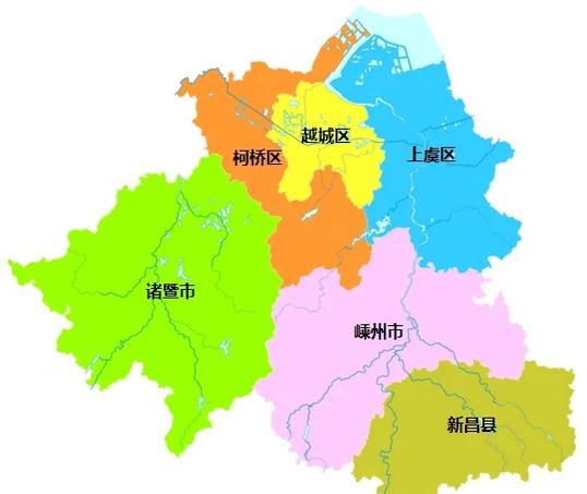 浙江省绍兴市地图