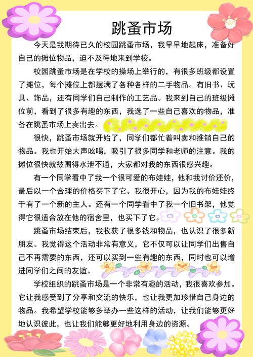 校园小集市后感初中