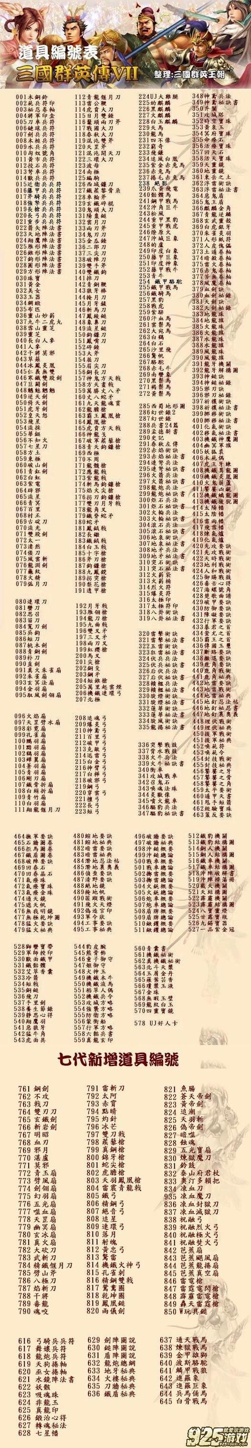 三国群英传7特殊物品