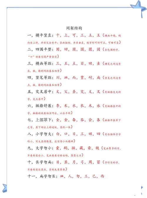 练字28口诀顺口溜截图