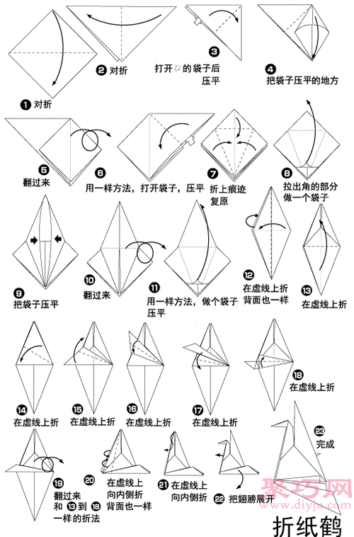 3步折一只千纸鹤