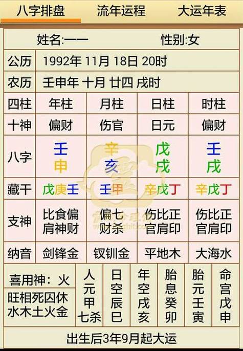 八字命格查询免费