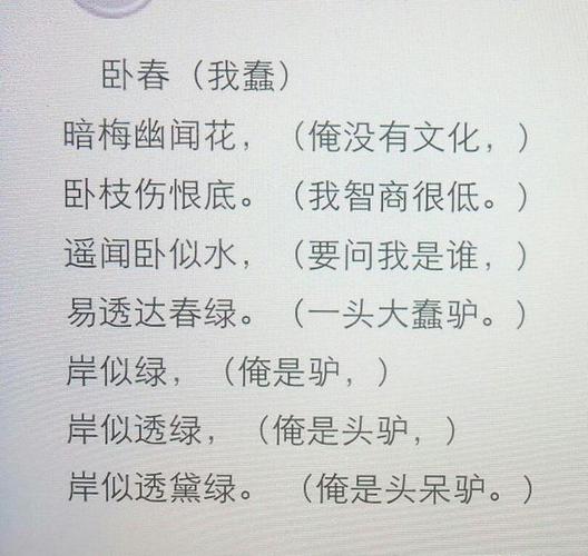 一头大蠢驴原诗句