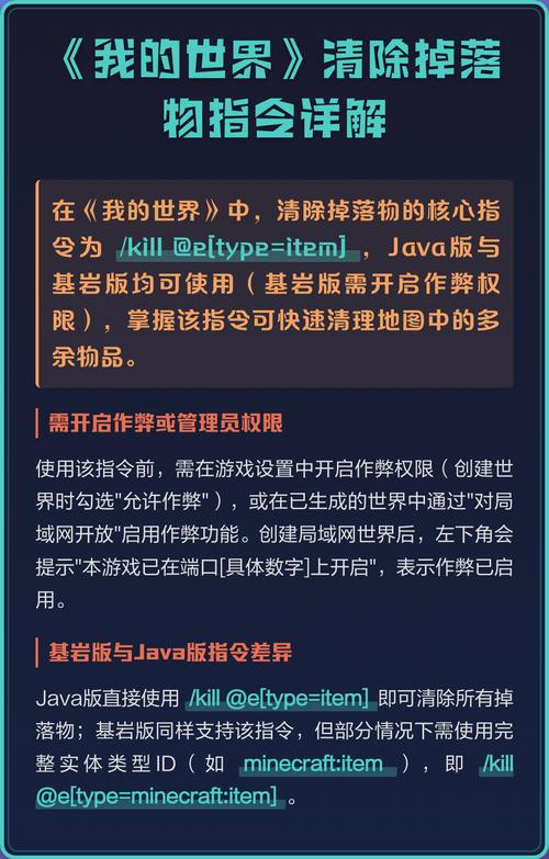 我的世界服务器清除掉落物的指令