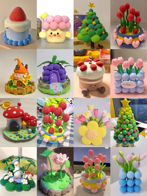 儿童轻粘土手工作品