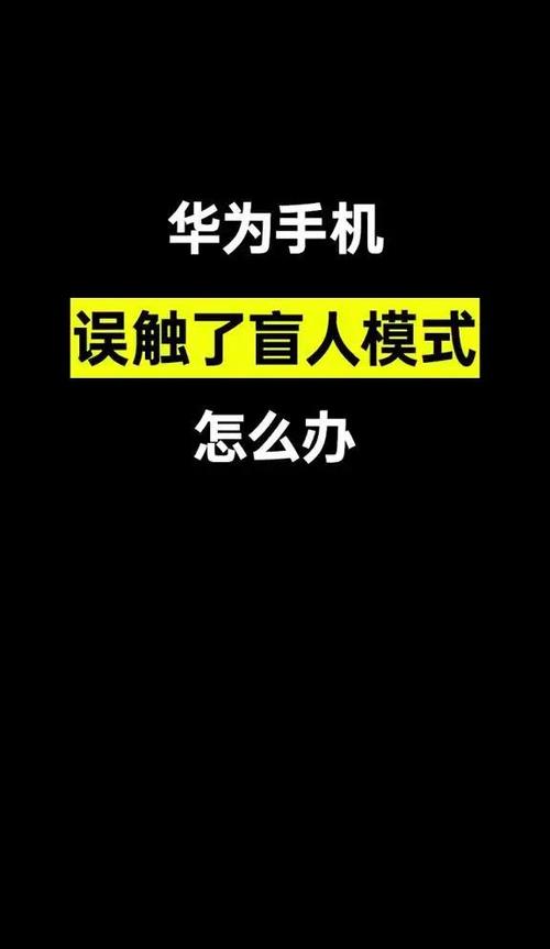 华为手机按声音键会进入盲人模式