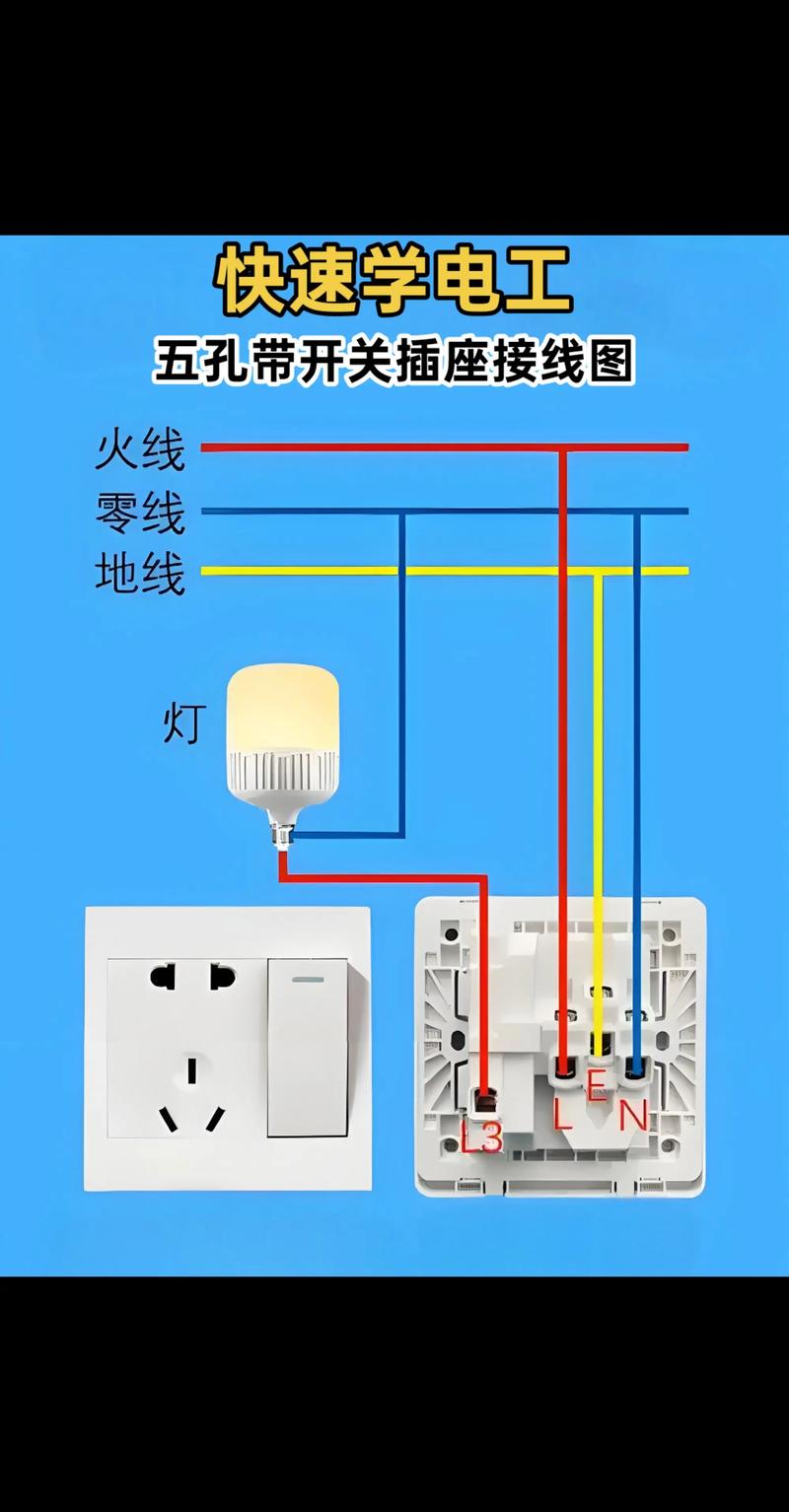 老式五孔插座怎么接线
