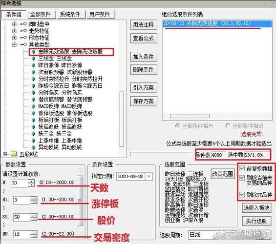 条件选股公式设置参数大全