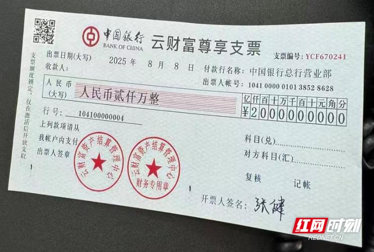 千万支票样票