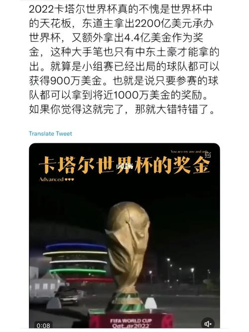 世界杯奖金多少