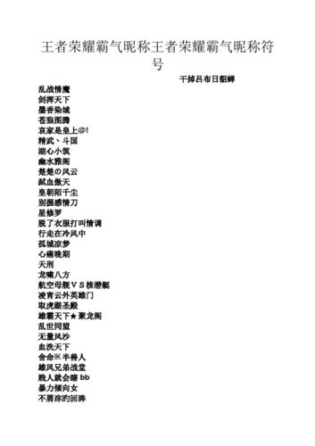 王者特殊名称符号截图