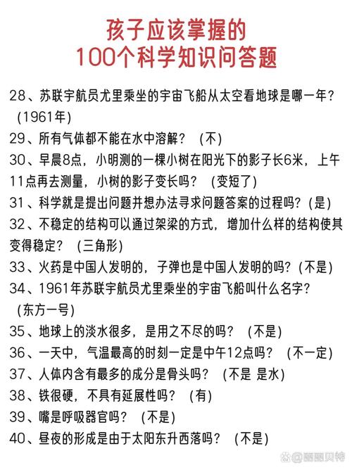 科技问答题100道简单