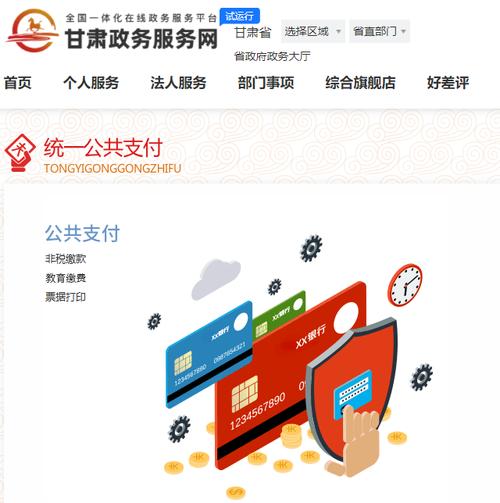 甘肃政务服务网统一支付平台