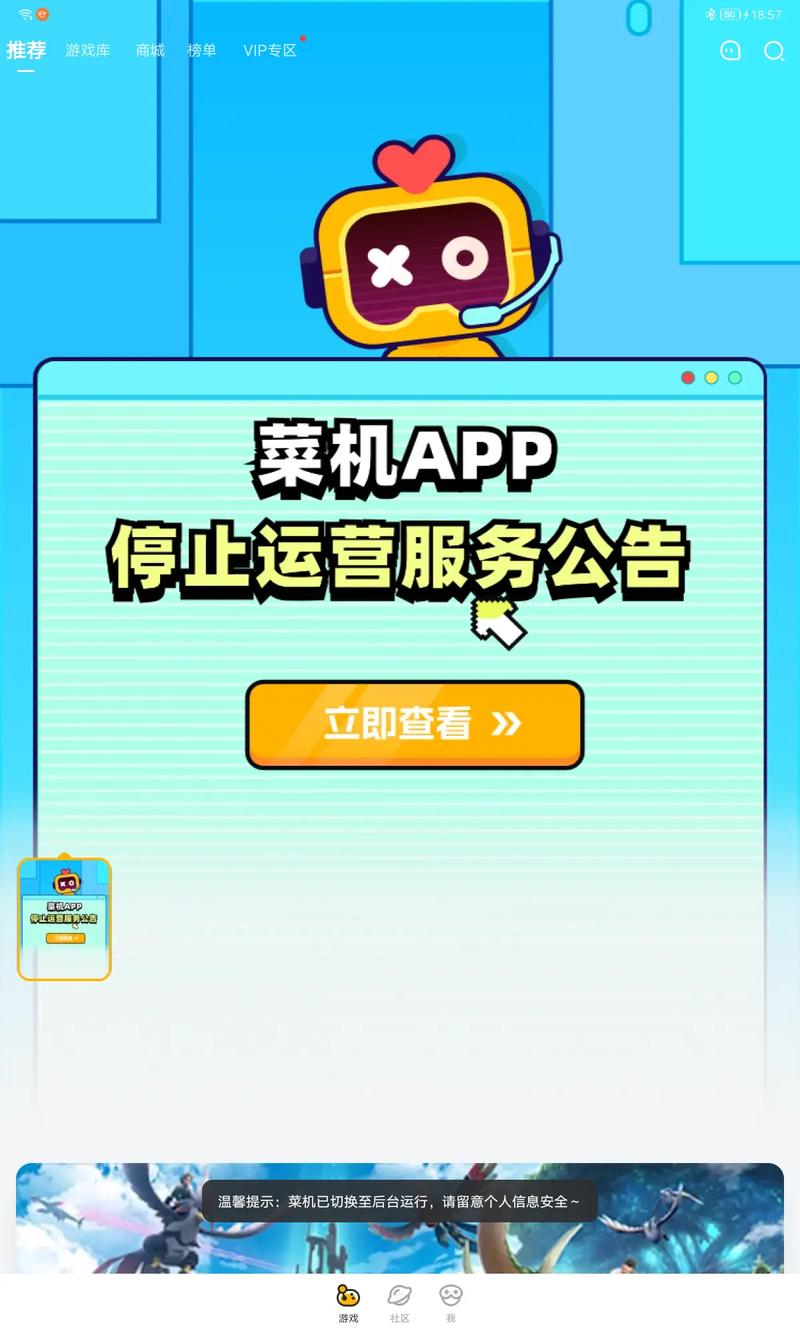 菜鸡云游戏停服多久