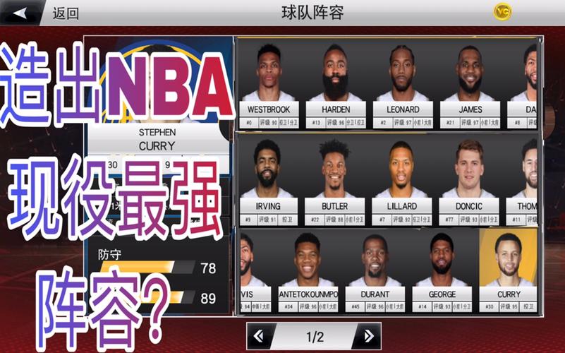 nba2K20球队阵容截图