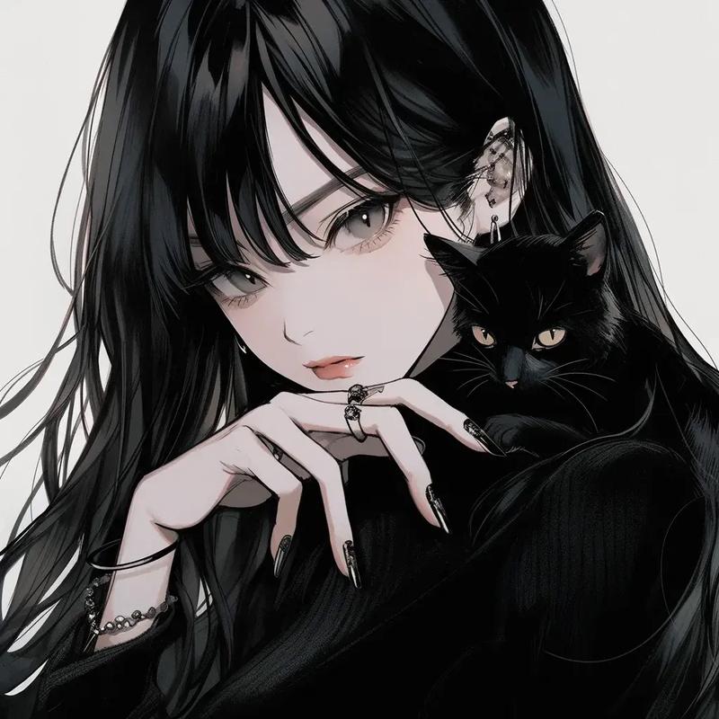 漫画女生头像长发高冷