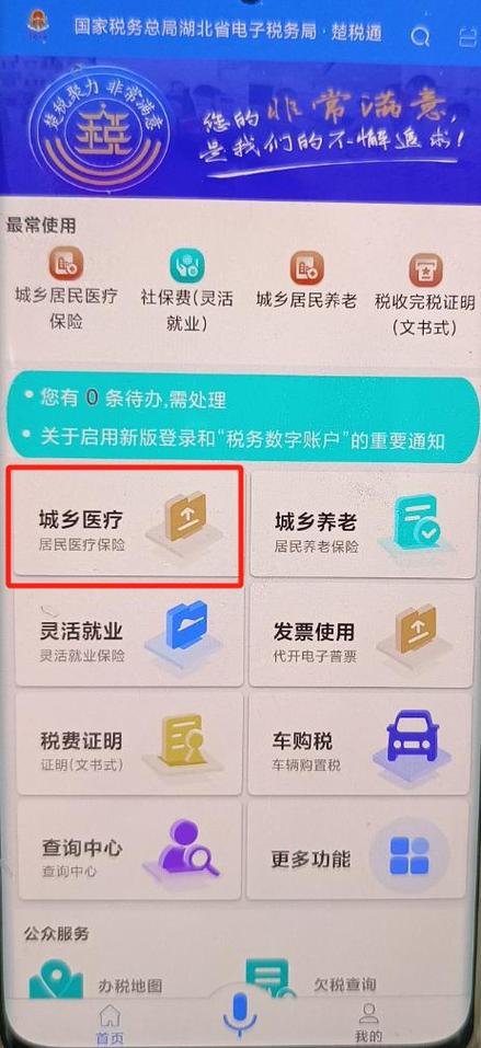 楚税通交医保步骤