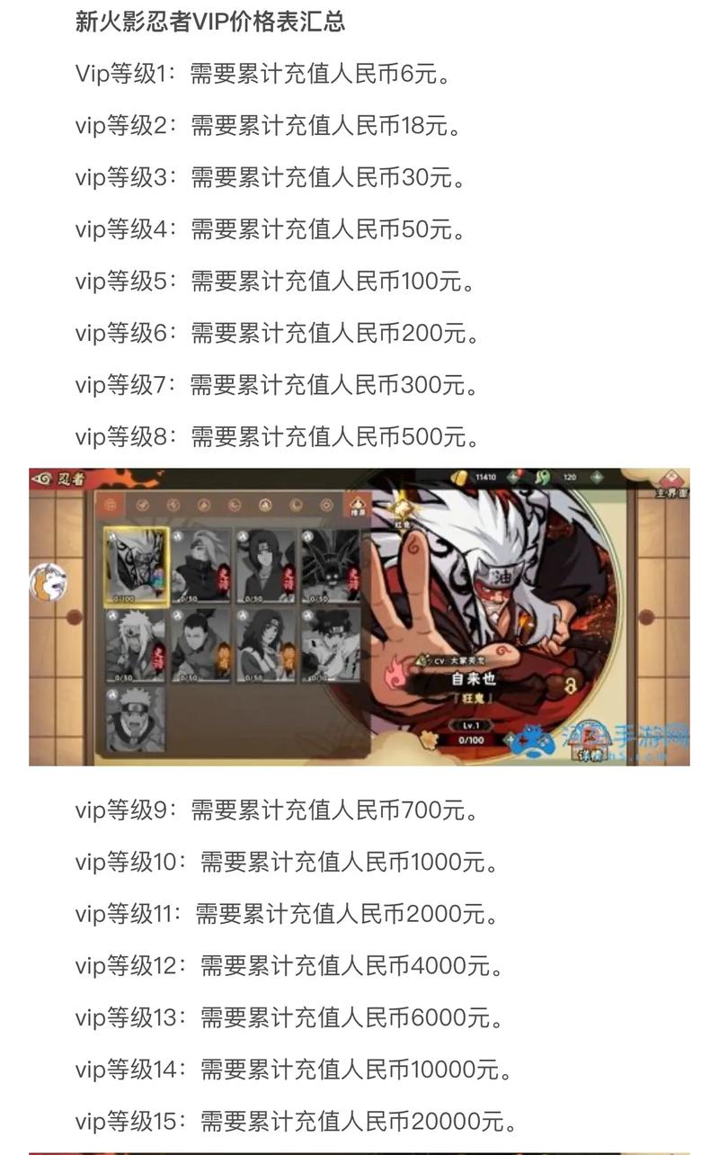 火影忍者手游v9要多少钱