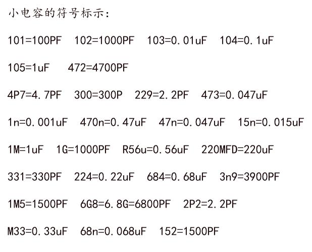 电容容量单位换算公式表