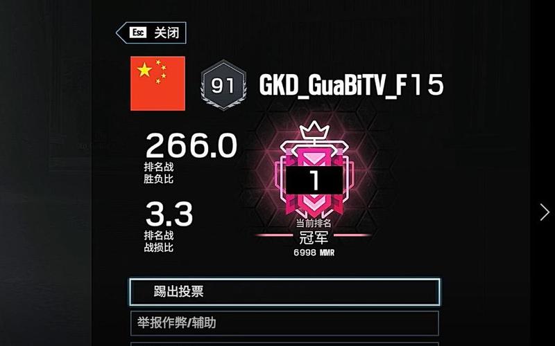 彩虹六号战绩查询
