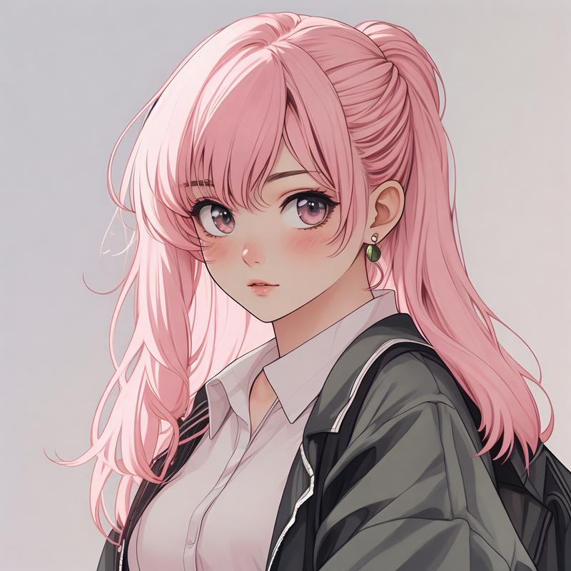 JK漫画粉头发女孩头像