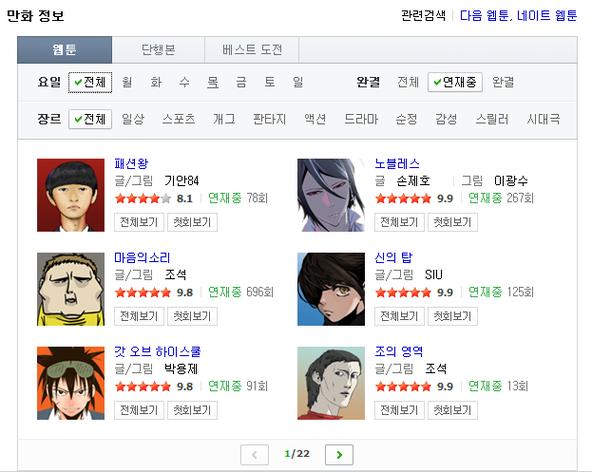 韩国版webtoon漫画
