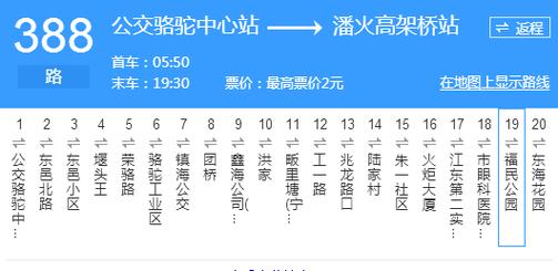 388路全程路线查询