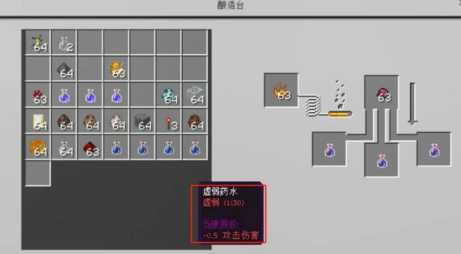 我的世界虚弱药水怎么做虚弱药配方截图