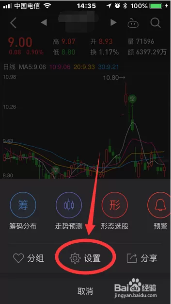 同花顺手机版k线图设置图标