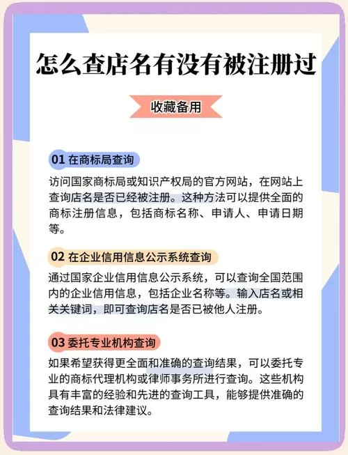 开店名字如何查询是否已经注册