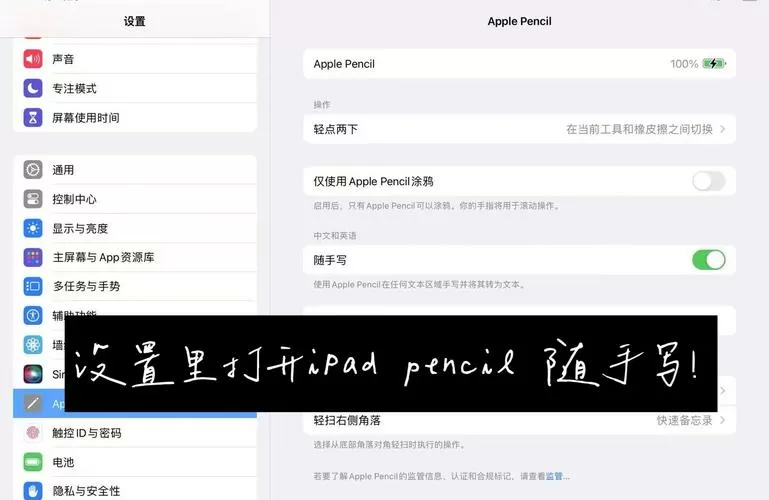 ipad手写设置在哪里截图